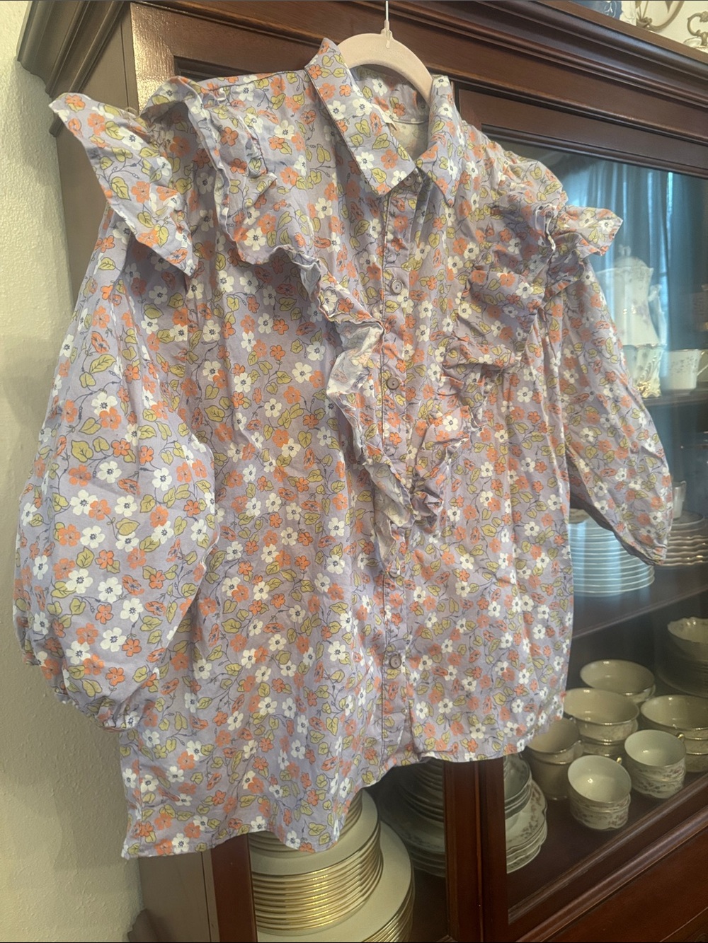 Karli Lavender Vines Blouse - Picture 4 of 9